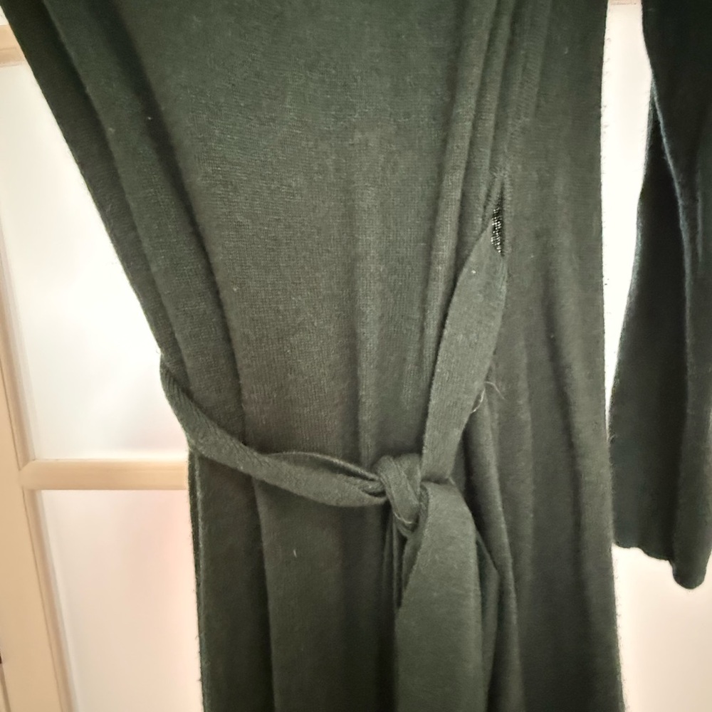 Diane Von Furstenberg Hunter Green Long-Sleeve Wrap Maxi Dress - Picture 6 of 6
